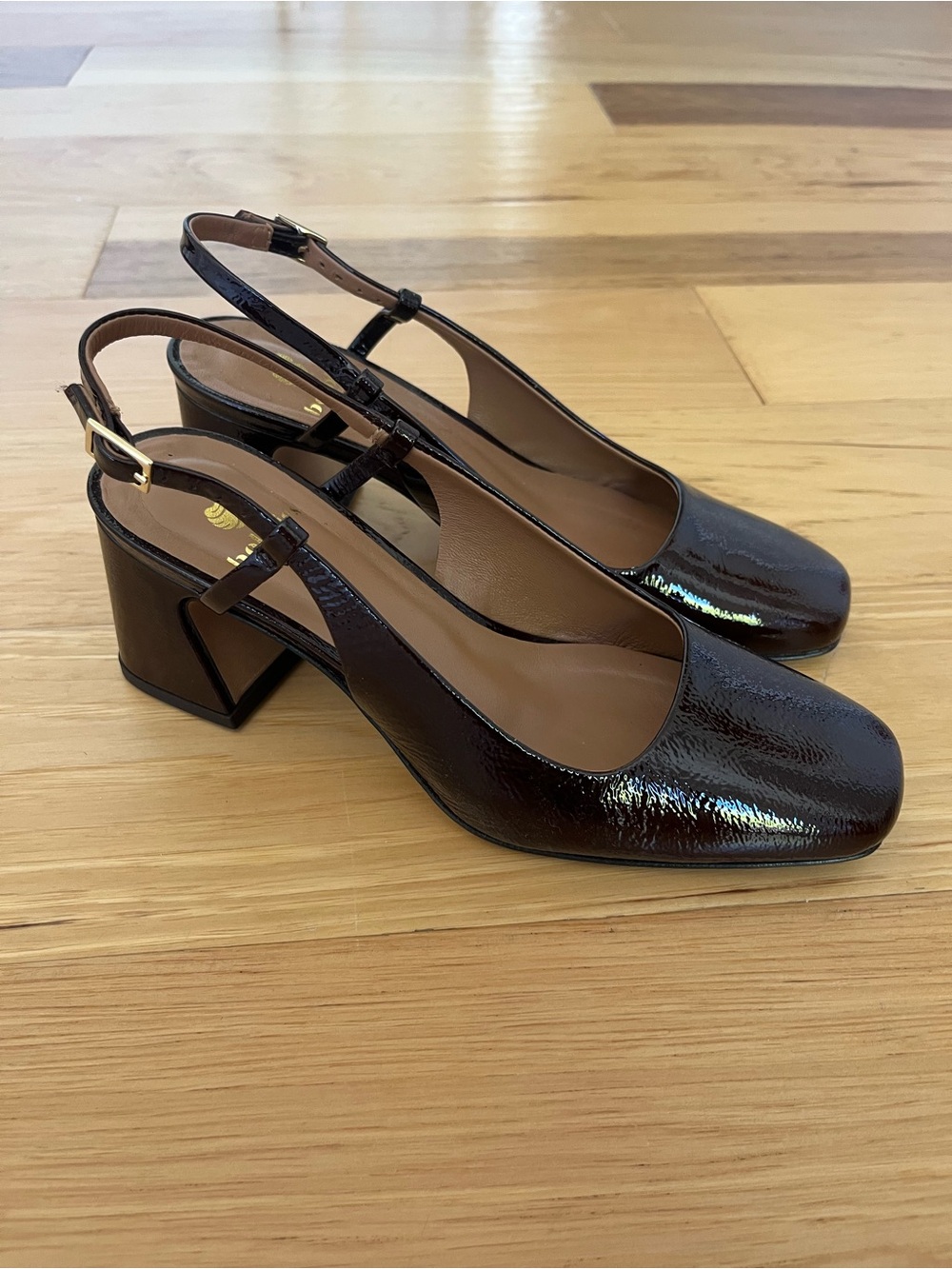 Bobbies Paris Chocolate Brown Leather Mary Jane Block Heel - Picture 4 of 14